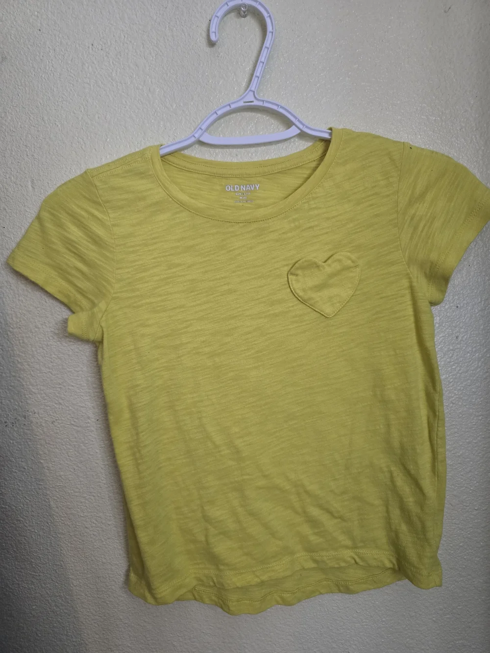 Old Navy Yellow Short Sleeve Tee with Heart Patch